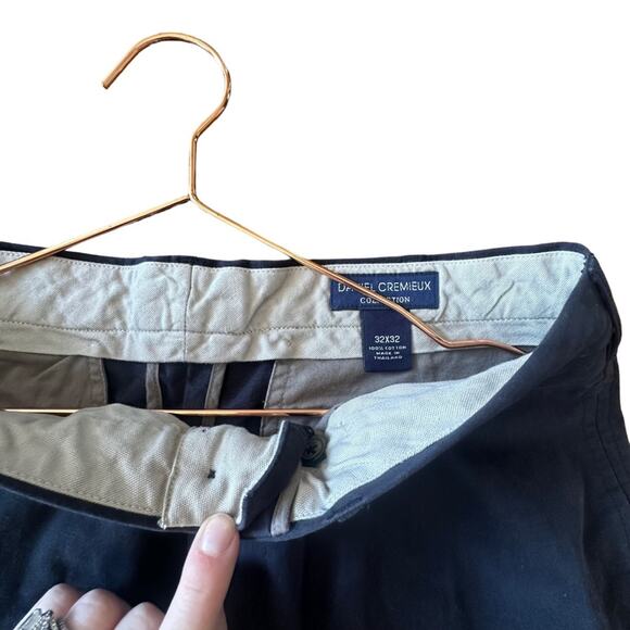 Daniel Cremieux Bayonne cotton Dress Pants Pleated navy Size 32 x 32 new - Picture 2 of 6